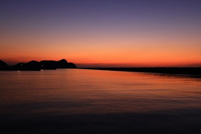 箕島漁港の夕景