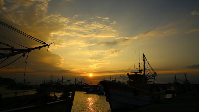 箕島漁港からの夕景